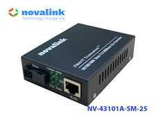 Bộ chuyển đổi quang điện 1 sợi tốc độ 1Gb Novalink NV-43101B-SM-25, chuẩn SC single mode 25km