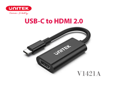 Bộ chuyển đổi USB-C to HDMI 2.0 Unitek V1421A, xuất hình 4K 60Hz cho laptop