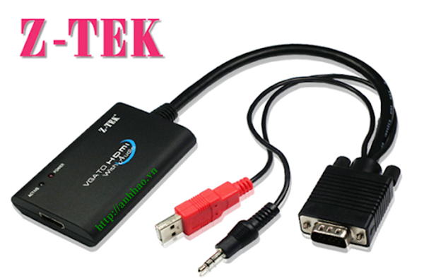 Bộ chuyển đổi VGA to HDMI Ztek ZE557 chính hãng