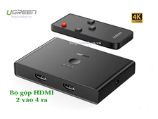 Bộ gộp HDMI 2 vào 4 ra Ugreen 70690, hỗ trợ độ phân giải 4k @60Hz