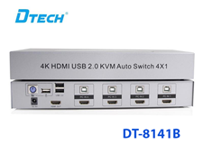 Bộ gộp KVM HDMI USB 4 vào 1 dùng chung màn hình, bàn phím chuột - Dtech DT-8141B