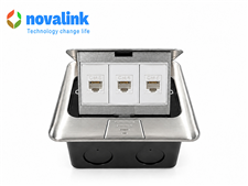 Bộ hộp ổ cắm sàn gồm 3 Lan cat6 Novalink NV-FS3S chính hãng