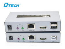 Bộ kéo dài HDMI 4K qua LAN 100M có USB KVM Dtech DT-7051