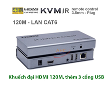 Bộ khuếch đại tín hiệu HDMI 120M độ phân giải 4K Sinoamigo HDES120-KVM cao cấp