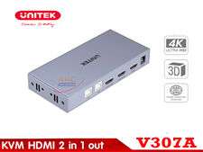 Bộ KVM Switch HDMI 2 in 1 out Unitek V307A - Hỗ Trợ 4K, Chuyển Đổi Dễ Dàng Giữa 2 Thiết Bị