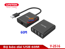 Bộ nối dài USB to LAN 60m 1 ra 4 Unitek Y-2516 - Thêm 4 cổng USB