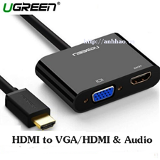 Cáp chuyển đổi HDMI to VGA + HDMI & Audio Ugreen 40744 - Hàng chính hãng