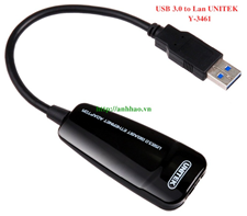 Cáp chuyển đổi USB 3.0 to LAN Uniek Y-3461 tốc độ 10/100/1000
