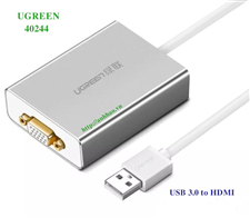 Cáp chuyển đổi USB 3.0 to VGA Ugreen 40244 chính hãng