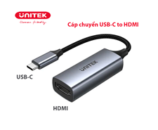 Cáp chuyển đổi USB-C sang HDMI Unitek V1412A - Hỗ trợ 4K@60Hz, Chất lượng cao