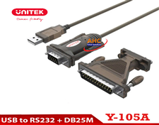 Cáp chuyển đổi USB to RS232 kèm DB25 Unitek Y-105A