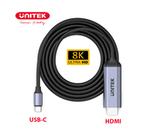 Cáp chuyển USB-C sang HDMI 8K dài 1.8M Unitek V1423B - Kết nối hình ảnh siêu nét