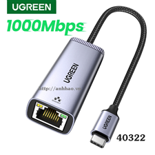 Cáp chuyển USB-C sang Lan 10/100/1000 Ugreen 40322 chính hãng