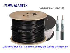 Cáp đồng trục Alantek RG11 301-RG11FM-SSBK-2223 - Dùng ngoài trời, chống thấm