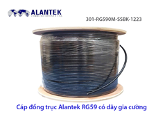 Cáp đồng trục Alantek RG59 (301-RG590M-SSBK-1223) - 75 Ohms, 60% Braid, có dây gia cường