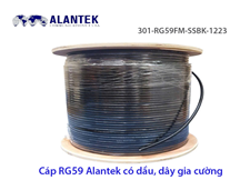 Cáp đồng trục Alantek RG59 (301-RG59FM-SSBK-1223) - Có dầu chống thấm, dây gia cường chịu lực