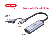 Cáp ghi hình HDMI sang USB-C/A Unitek V1167A - Card Capture Video 1080P 60FPS