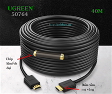 Cáp HDMI 1.4 dài 40M hỗ trợ Ethernet + 1080p@60hz Ugreen 50764 (Có chip khuếch đại)