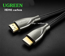 Cáp HDMI 2.0 Carbon dài 1.5M Ugreen 50107, đầu jack cắm mạ vàng, độ phân giải 4K/60MHz