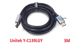 Cáp HDMI 2.0 chính hãng unitek dài 3m Y-C139LGY