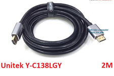 Cáp HDMI 2.0 dài 2m chính hãng Unitek Y-C137LGY
