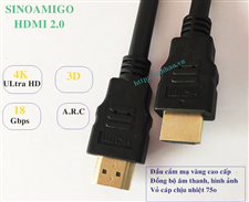 Cáp HDMI 2.0 dài 2M Sinoamigo SN: 41003 chính hãng chất lượng cao Full HD 4Kx2K, 3D