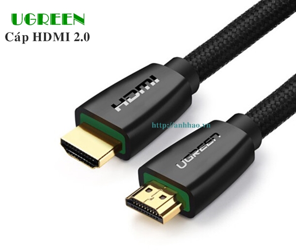 Cáp HDMI 2.0 dài 2M Ugreen 40410 chính hãng, hỗ trợ độ phân giải 2Kx4K @3D