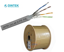 Cáp mạng Cat6A S/FTP chống nhiễu Dintek 1105-06027, hỗ trợ 10Gbps, cuộn 305m