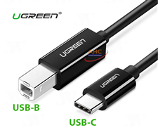Cáp máy in USB-C to USB-B dài 1m Ugreen 80811 (màu đen)