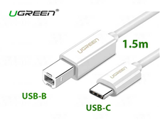 Cáp máy in USB type C dài 1.5m Ugreen 40417 - Kết nối Macbook, Laptop đời mới