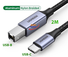 Cáp máy in USB Type-C UGREEN 80807 dài 2m màu đen