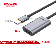 Cáp nối dài USB 3.0 10m Unitek Y-3005