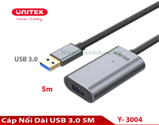 Cáp nối dài USB 3.0 5m Unitek Y-3004 - Có chíp khuếch đại