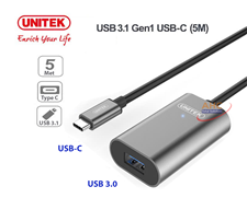 Cáp nối dài USB Type-C to USB 3.0 5m Unitek U304AGY