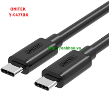 Cáp USB-C 2 đầu dương Unitek Y-C477BK