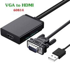 Cáp VGA sang HDMI + Audio Ugreen 60814 chính hãng