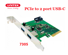 Card mở rộng PCIe sang 2 cổng USB-C 3.1 Unitek Y-7305 - tốc độ 10Gbps