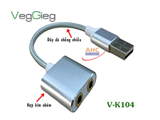Card Sound USB 2.0 to 3.5 VK104 VegGieg chính hãng