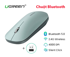 Chuột Bluetooth không dây UGREEN 25159 - Bluetooth 5.0 & 2.4G, Siêu mỏng, 4000 DPI, Click im lặng