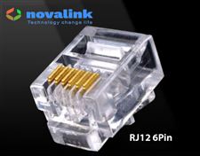 Đầu bấm điện thoại RJ12 6Pin Novalink CC-01-00299 (túi 50 hạt)