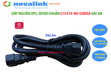Dây nguồn C13 C14 dài 2M Novalink NV-52005A, lõi đồng 3G x 1.31mm tiêu chuẩn UL