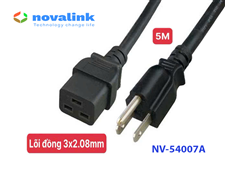 Dây nguồn C19 5m dùng cho UPS, Server lõi đồng 3x2.08mm Novalink NV-54007A