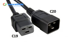 Dây nguồn C19 C20 1.5m chuyên dụng cho máy chủ, UPS, PDU | Chuẩn UL 3x2.08mm Novalink NV-56010A.