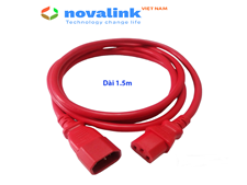 Dây nguồn UPS, server chuẩn C13 C14 dài 1.5M màu đỏ NV-52003R Novalink, lõi đồng 3 x 1.31mm