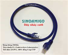 Dây nhảy cat6 1M Sinoamigo SN: 20102 lõi đồng chính hãng (xanh)