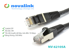 Dây nhảy cat6A STP dài 3M màu đen Novalink NV-62105A