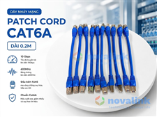 Dây nhảy mạng (Patch Cord) Cat6A 0.2m Novalink cho tủ rack server 10Gbps