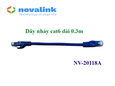 Dây nhảy Patch Cord Cat6 30cm Novalink NV-20118A - Tiết diện 24AWG, băng thông 550Mhz