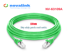 Dây nhảy patch cord Cat6A 10m Novalink NV-63109A - Tốc độ 10Gb, băng thông 550Mhz