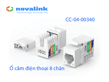 Hạt ổ cắm điện thoại 8 dây (RJ45) - Novalink CC-04-00340